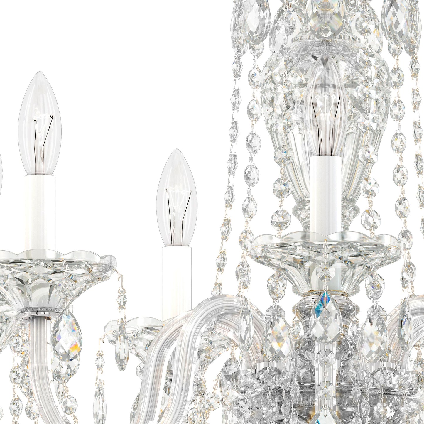 Sterling 7-Light Chandelier in Silver with Swarovski Crystal