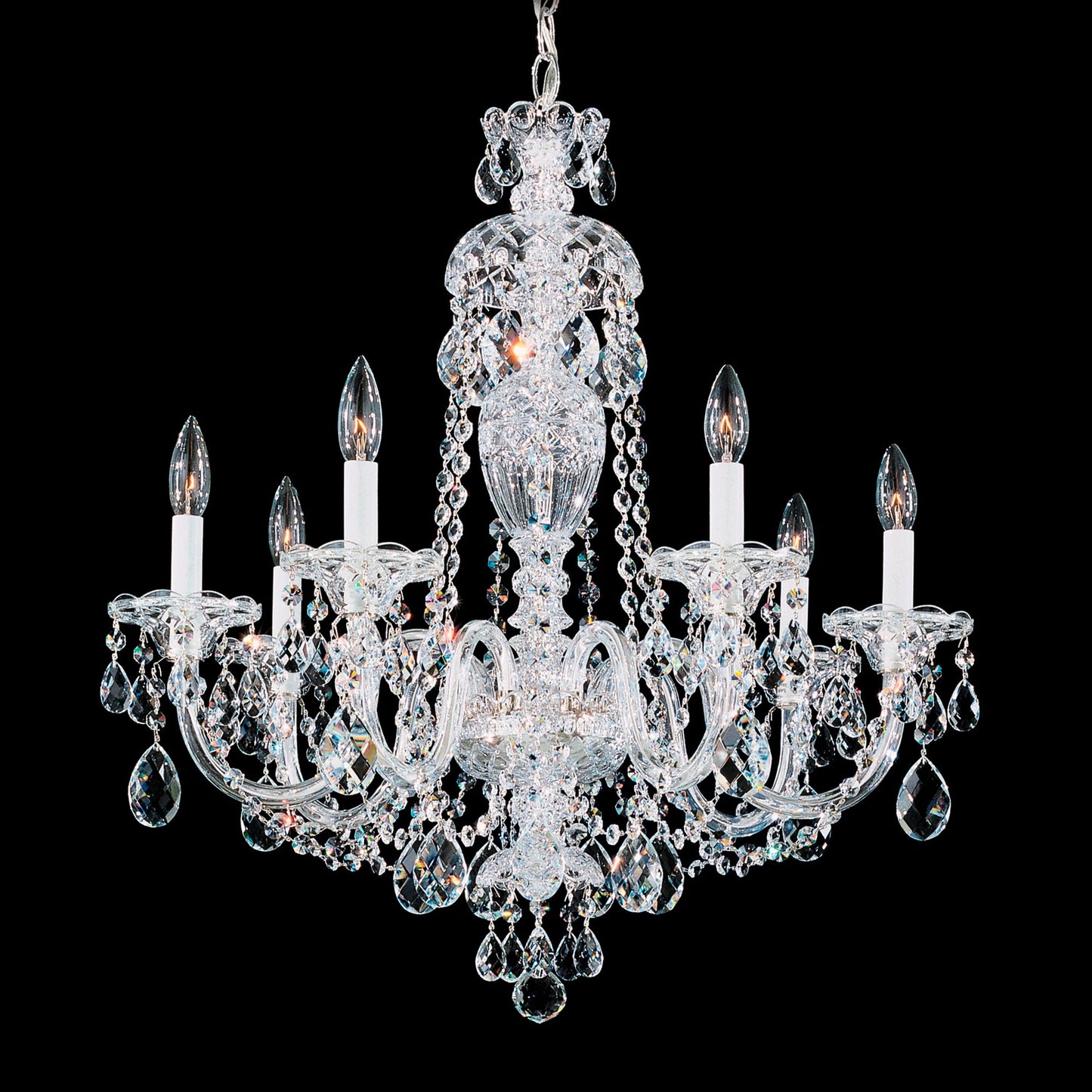 Sterling 7-Light Chandelier in Silver with Swarovski Crystal