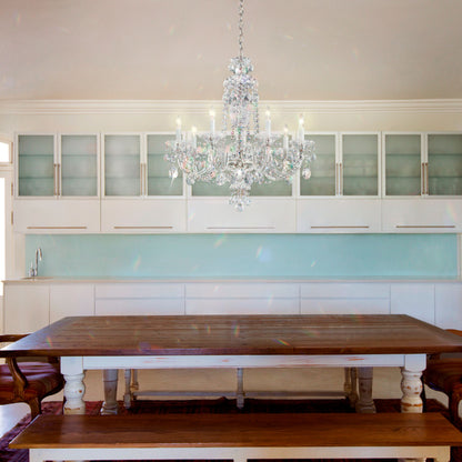 Sterling 7-Light Chandelier in Silver with Swarovski Crystal