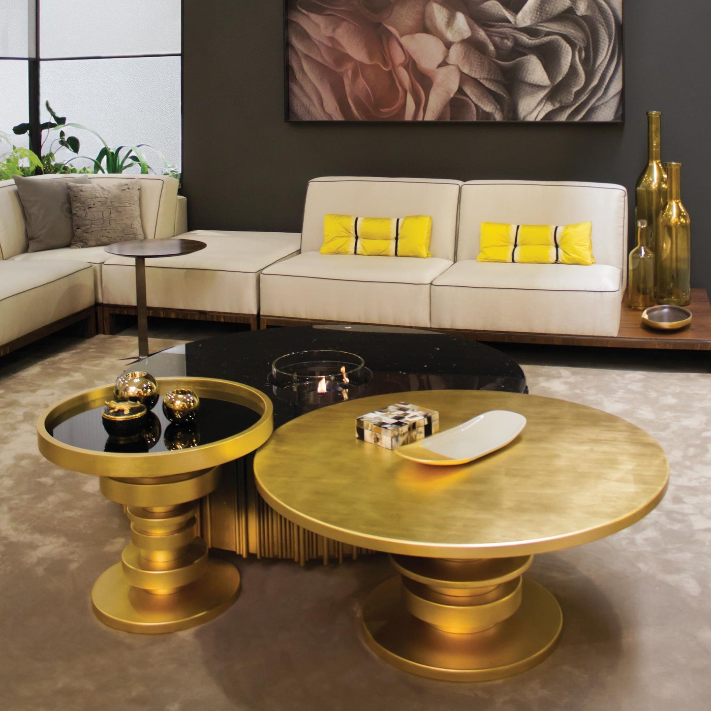 Striking Designer Round Coffee Table