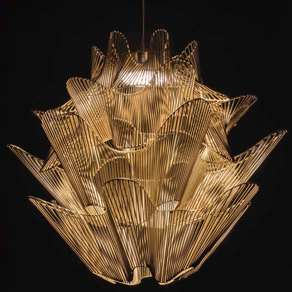 Striking Italian Designer Nickel Chandelier