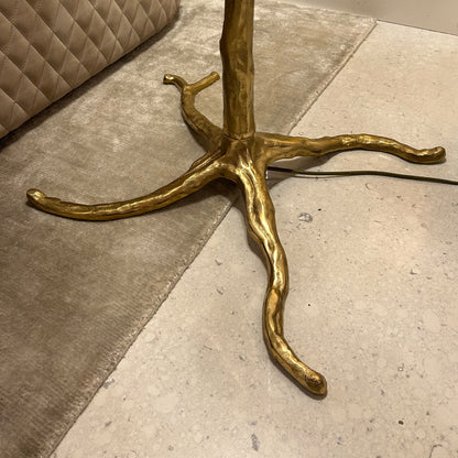 Striking Palm Tree Floor Lamp With Green Feathers