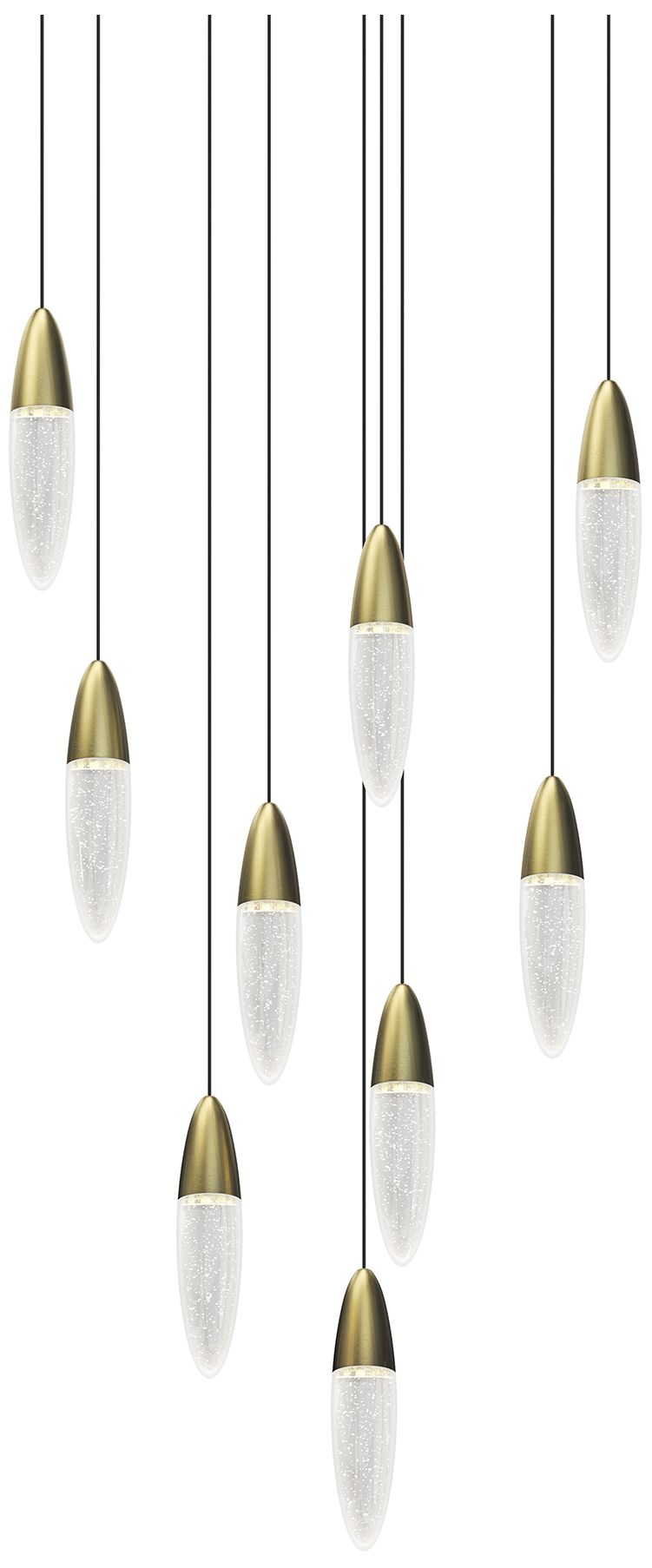 Sultana 24 1/2" Wide Satin Brass 9-Light LED Round Pendant