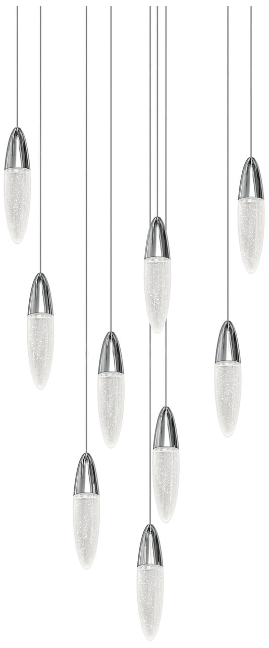 Sultana 24 1/2"W Polished Chrome 9-Light LED Round Pendant