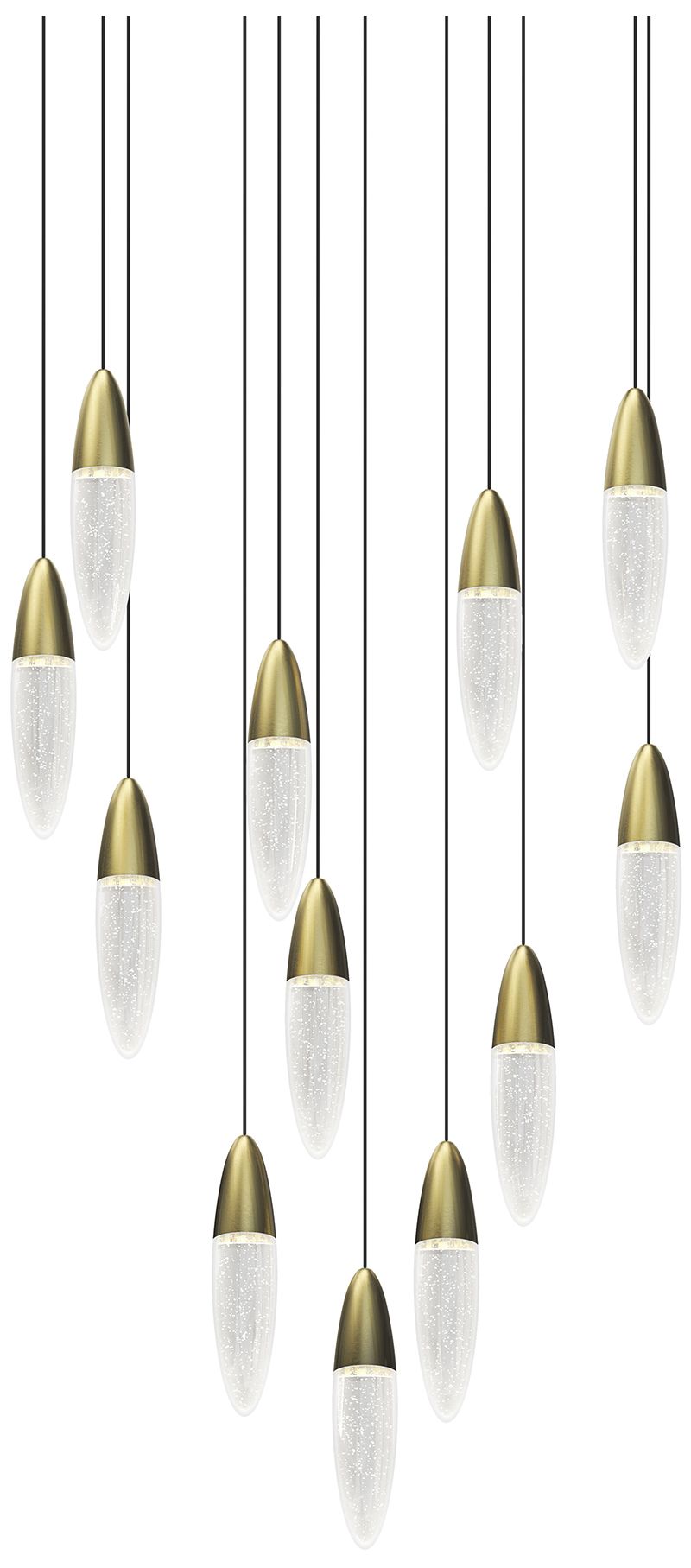 Sultana 25 1/4" Wide Satin Brass 12-Light LED Round Pendant