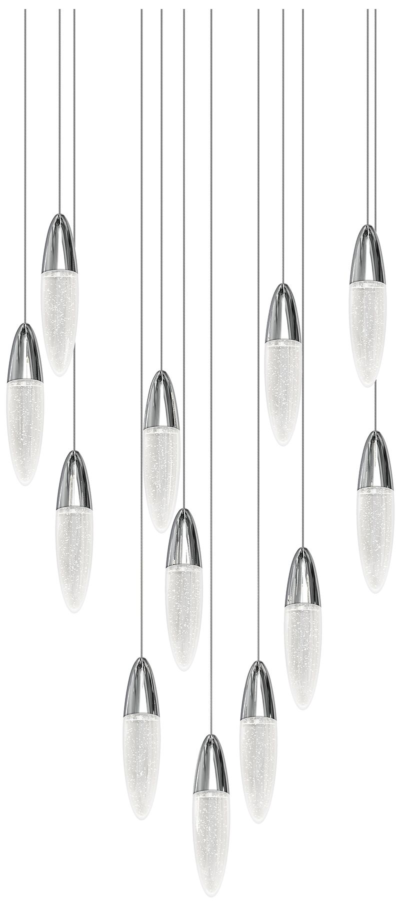 Sultana 25 1/4"W Polished Chrome 12-Light LED Round Pendant