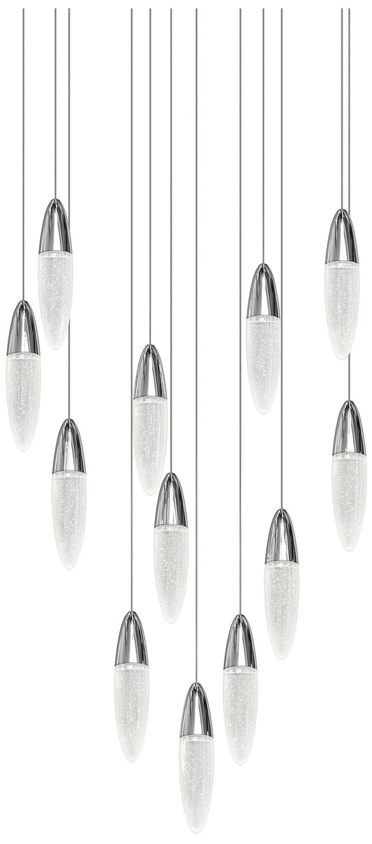 Sultana 25 1/4"W Polished Chrome 12-Light LED Round Pendant