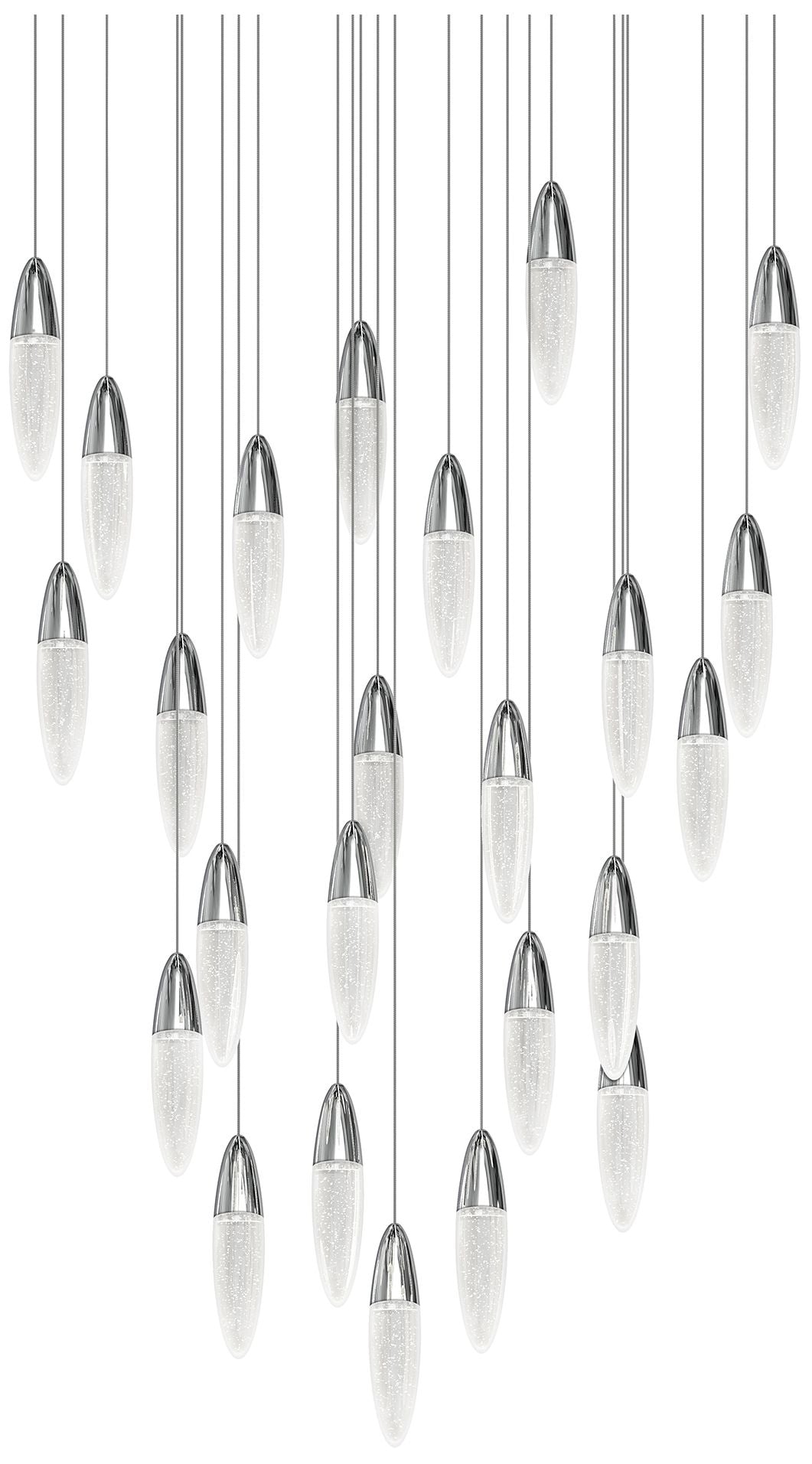 Sultana 37" Wide Polished Chrome 24-Light LED Round Pendant