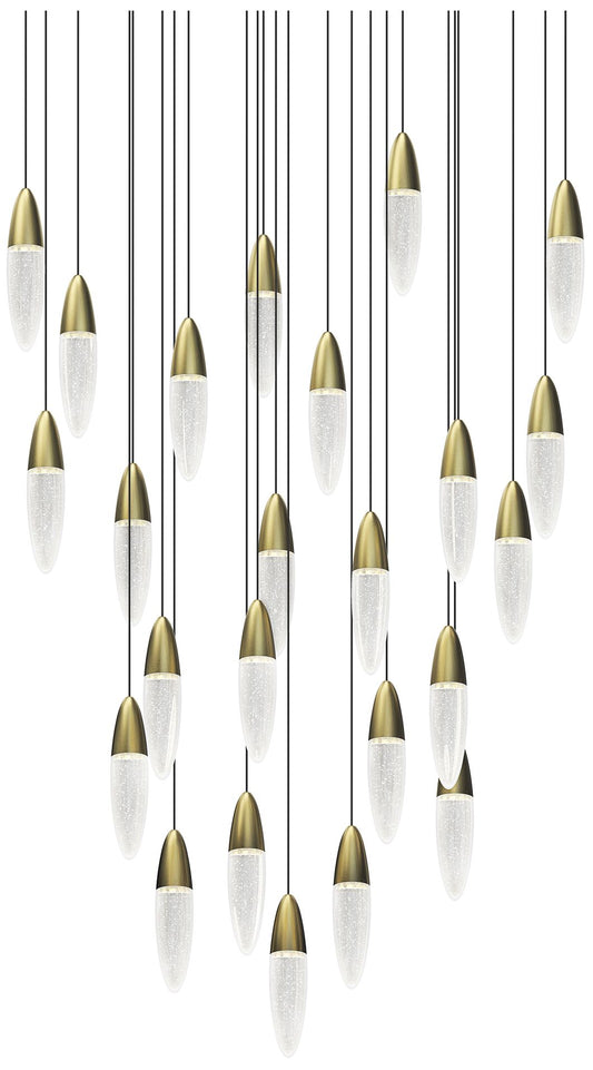 Sultana 37" Wide Satin Brass 24-Light LED Round Pendant