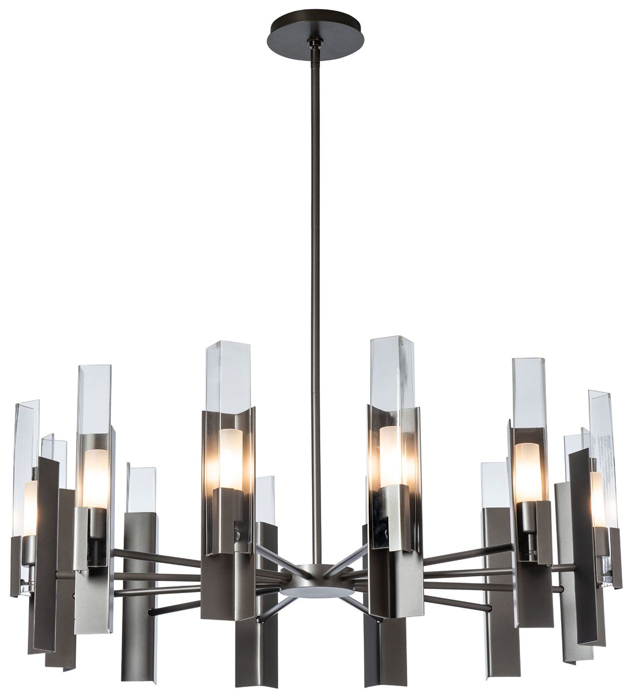Summit 40.2" Wide 12-Light Dark Smoke Pendant With Clear Glass Shade