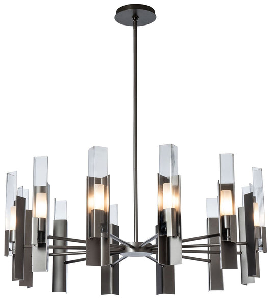 Summit 40.2" Wide 12-Light Dark Smoke Pendant With Clear Glass Shade