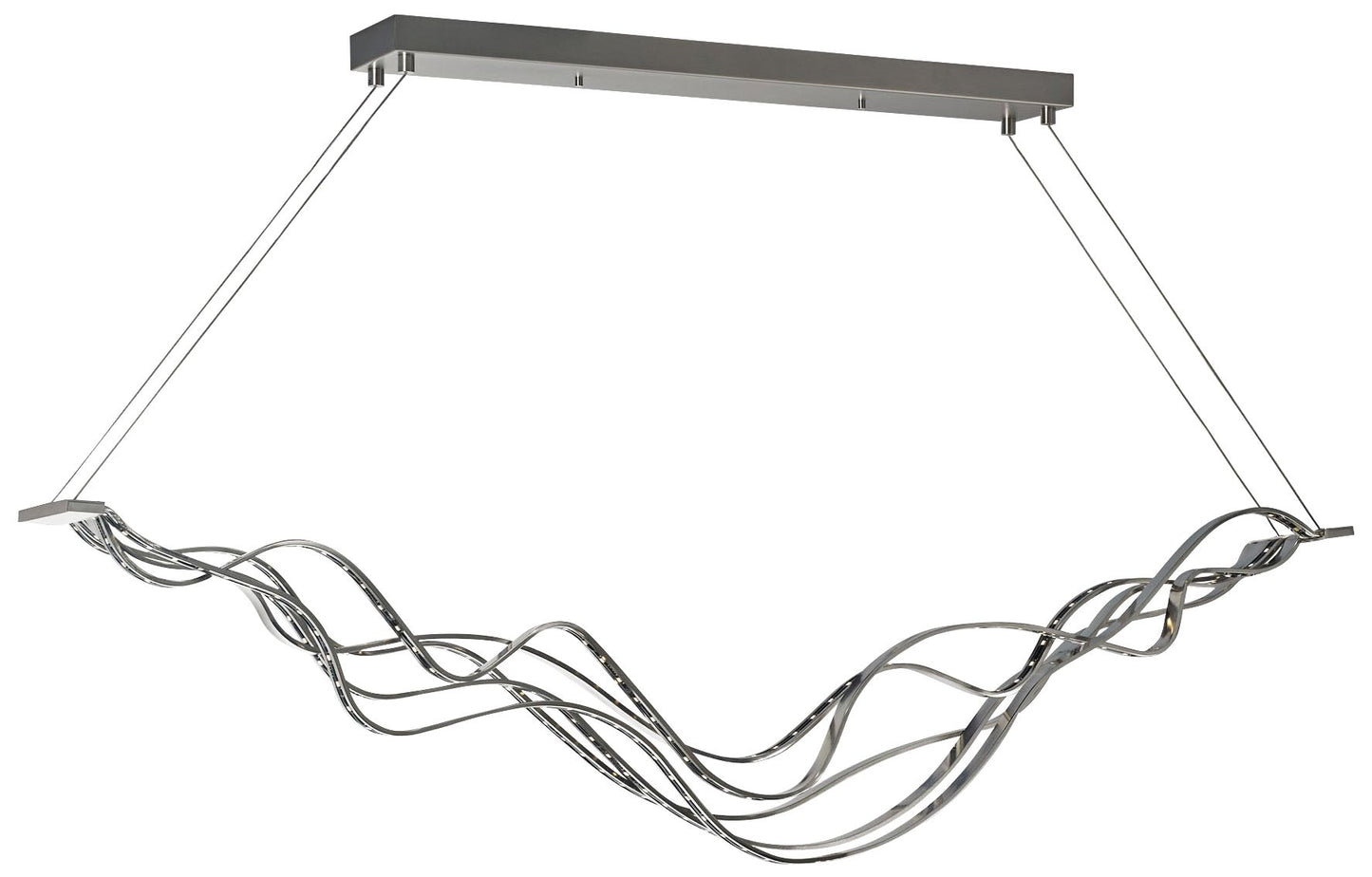 Surge 48" Wide Nickel Linear Pendant Light