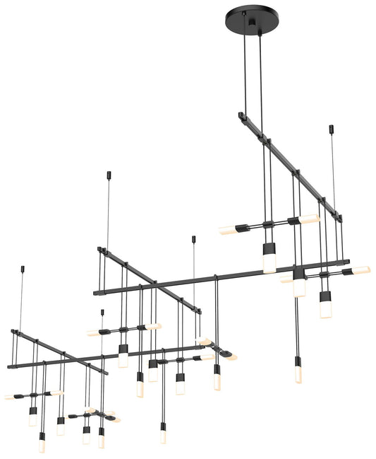 Suspenders 118" Wide 5-Bar Satin Black Zig Zag Pendant