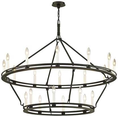 Sutton 44" Wide Textured Black 20-Light Chandelier