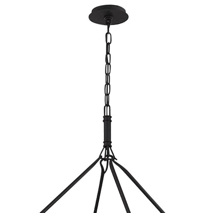 Sutton 61"W Textured Black 16-Light Wagon Wheel Chandelier