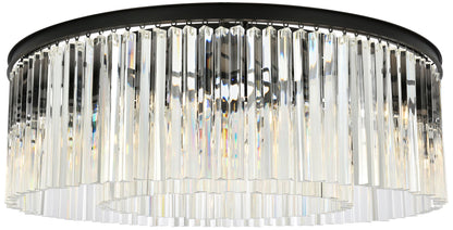 Sydney 10 Lt Matte Black Flush Mount Clear