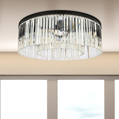 Sydney 10 Lt Matte Black Flush Mount Clear