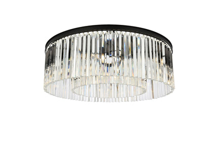 Sydney 10 Lt Matte Black Flush Mount Clear