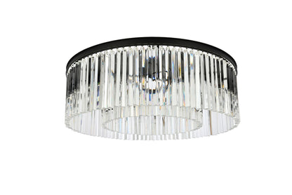 Sydney 10 Lt Matte Black Flush Mount Clear