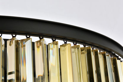 Sydney 10 Lt Matte Black Flush Mount Golden Teak