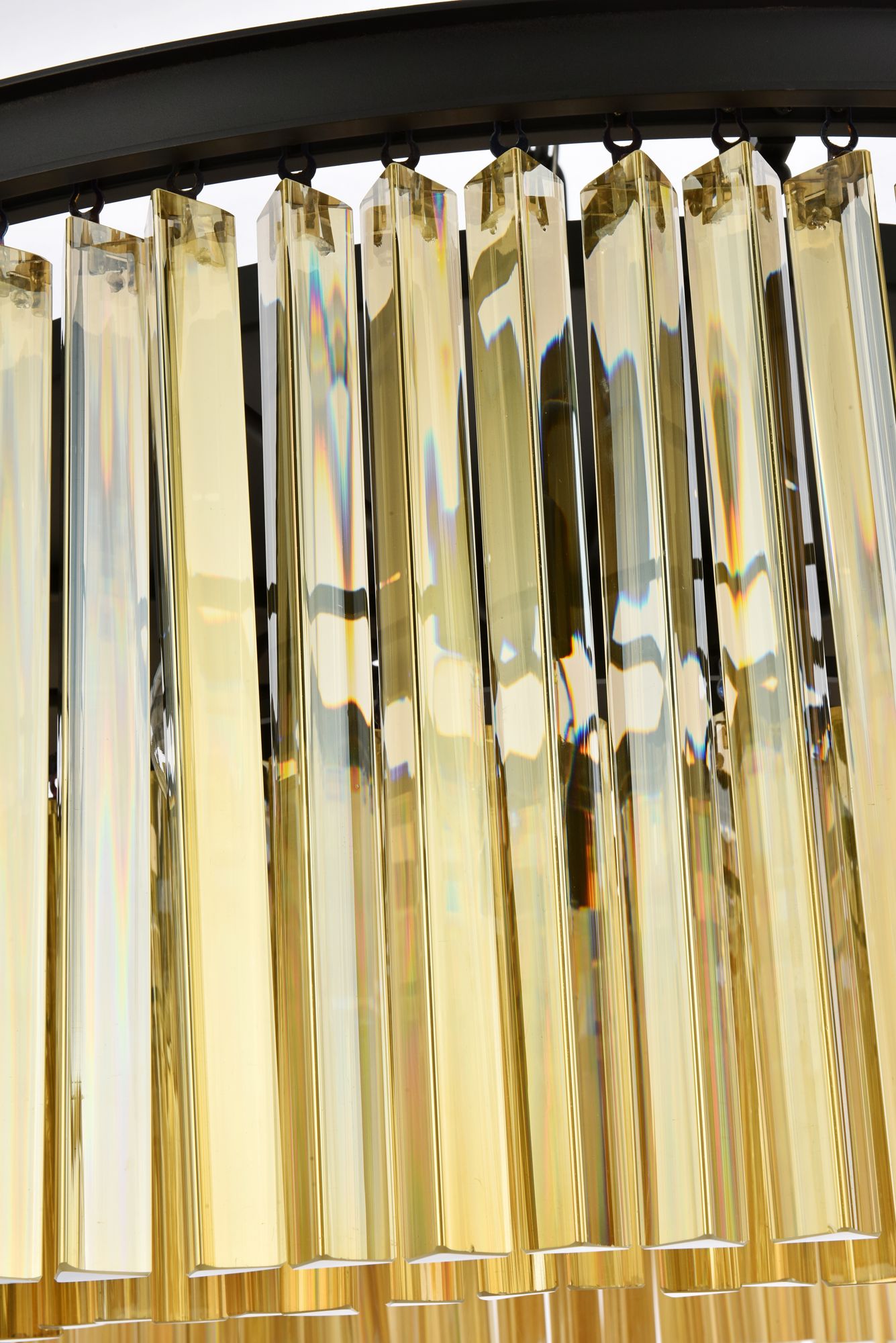 Sydney 10 Lt Matte Black Flush Mount Golden Teak