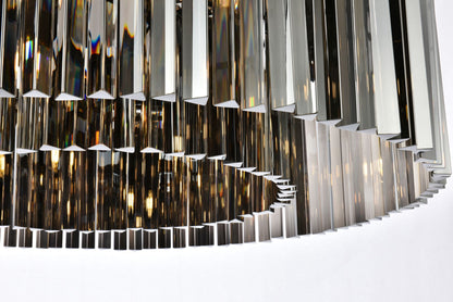 Sydney 10 Lt Matte Black Flush Mount Silver Shade (Grey)