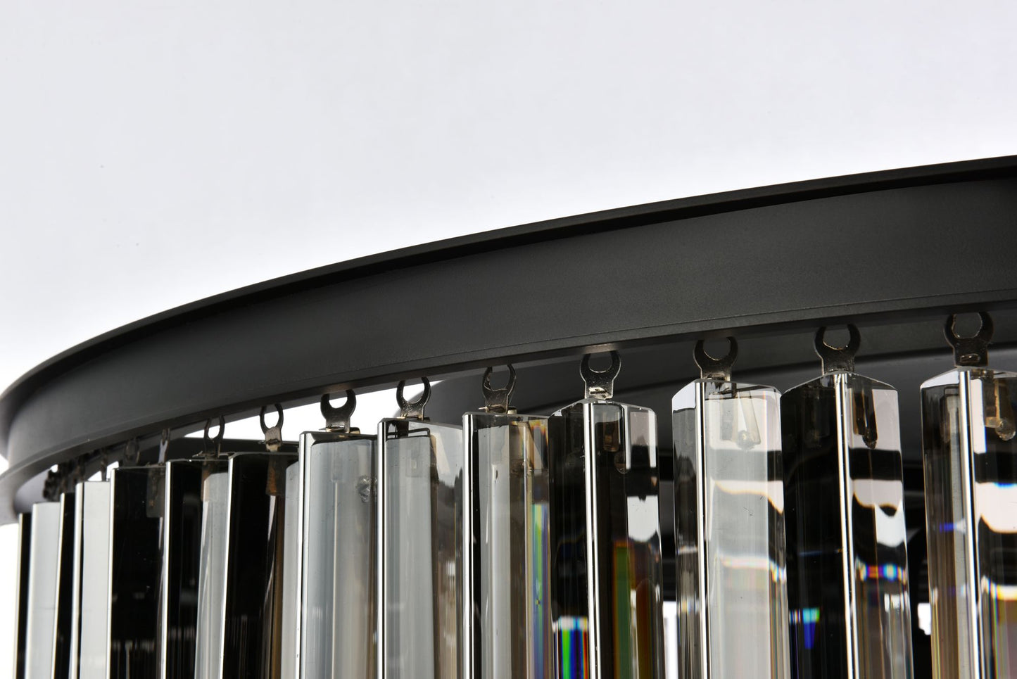 Sydney 10 Lt Matte Black Flush Mount Silver Shade (Grey)