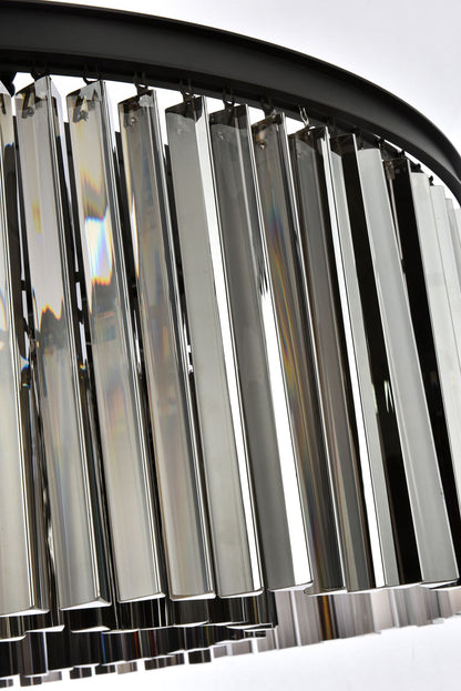 Sydney 10 Lt Matte Black Flush Mount Silver Shade (Grey)