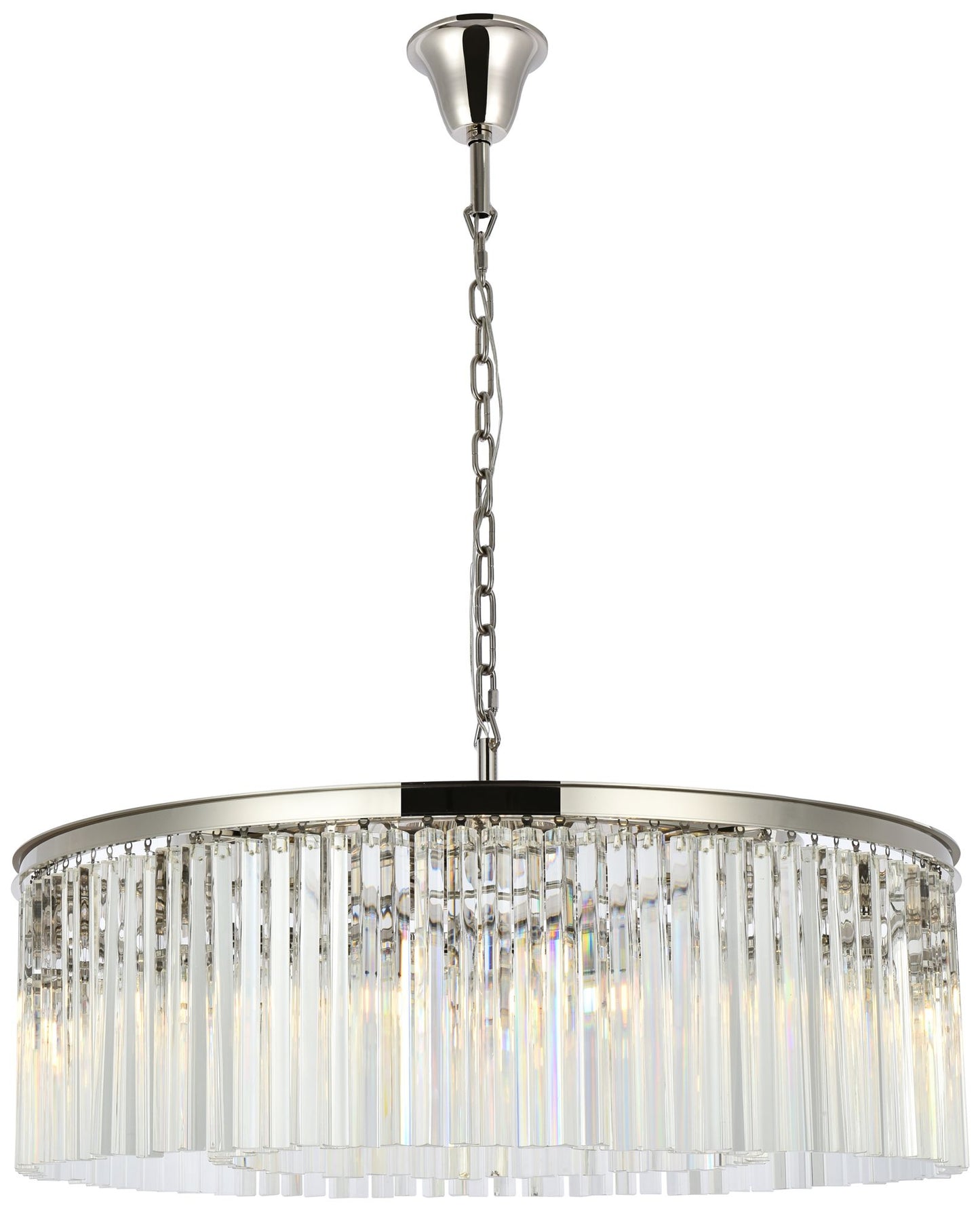 Sydney 10 Lt Polished Nickel Chandelier Clear