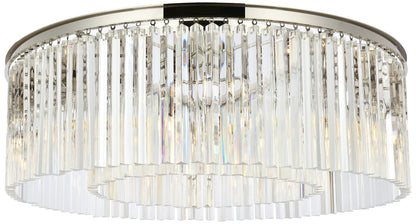 Sydney 10 Lt Polished Nickel Flush Mount Clear