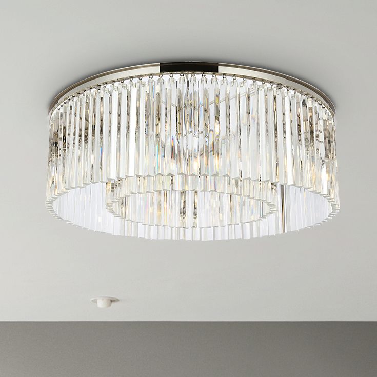 Sydney 10 Lt Polished Nickel Flush Mount Clear