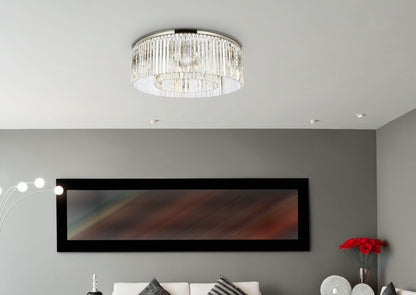 Sydney 10 Lt Polished Nickel Flush Mount Clear