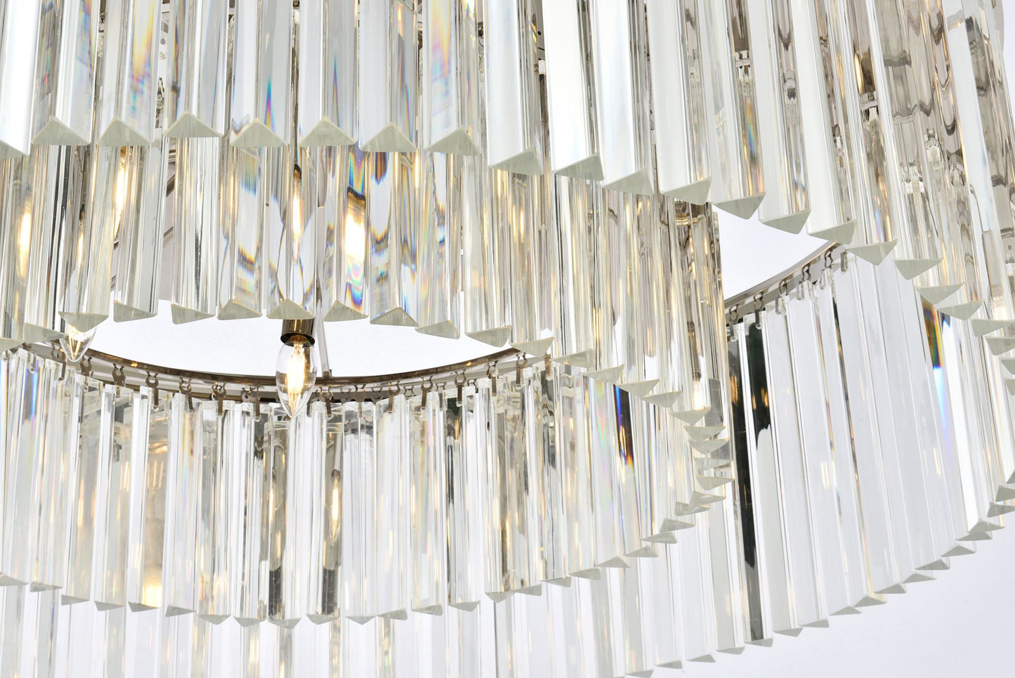 Sydney 10 Lt Polished Nickel Flush Mount Clear