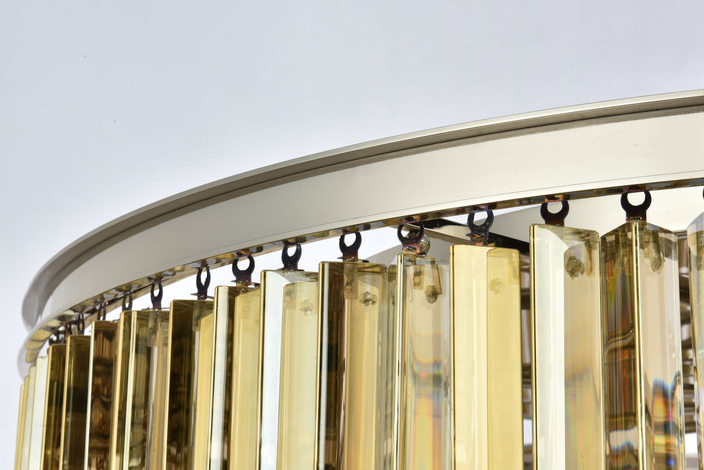 Sydney 10 Lt Polished Nickel Flush Mount Golden Teak