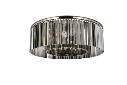 Sydney 10 Lt Polished Nickel Flush Mount Silver Shade (Grey)
