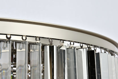 Sydney 10 Lt Polished Nickel Flush Mount Silver Shade (Grey)