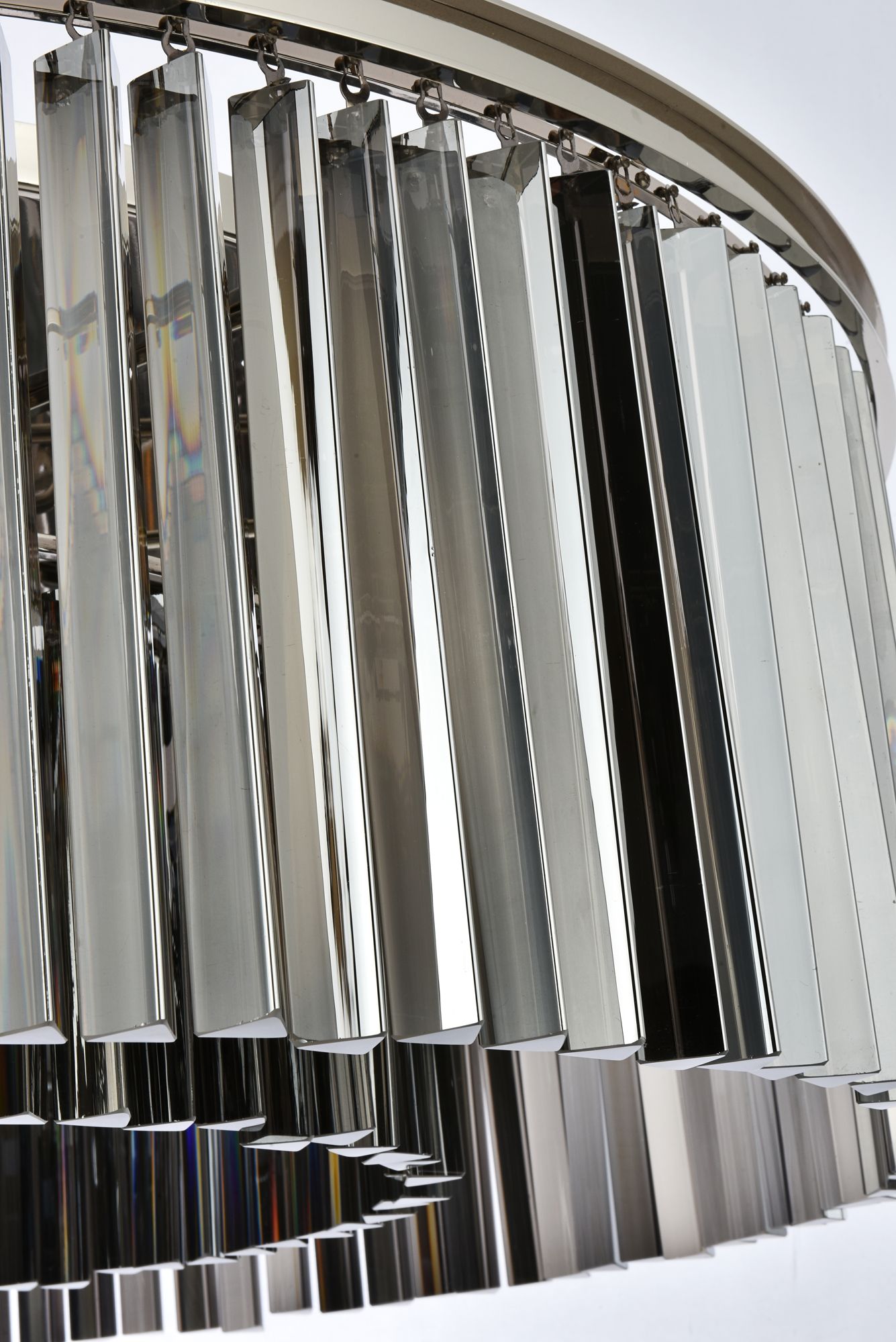 Sydney 10 Lt Polished Nickel Flush Mount Silver Shade (Grey)