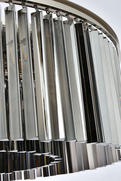 Sydney 10 Lt Polished Nickel Flush Mount Silver Shade (Grey)