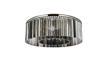 Sydney 10 Lt Polished Nickel Flush Mount Silver Shade (Grey)