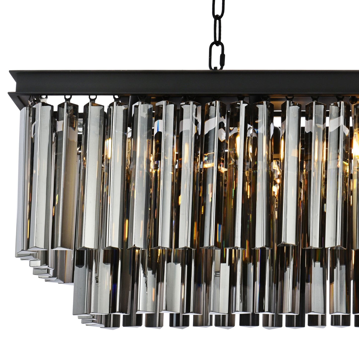 Sydney 12 Lt Matte Black Chandelier (Grey)