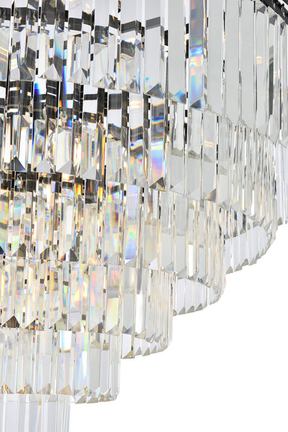 Sydney 33 Lt Matte Black Chandelier Clear