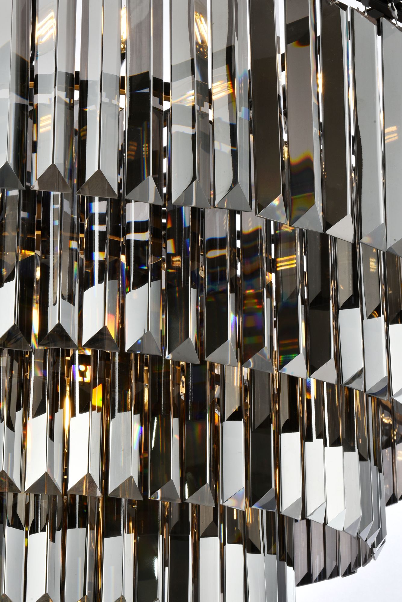 Sydney 33 Lt Matte Black Chandelier Silver Shade (Grey)