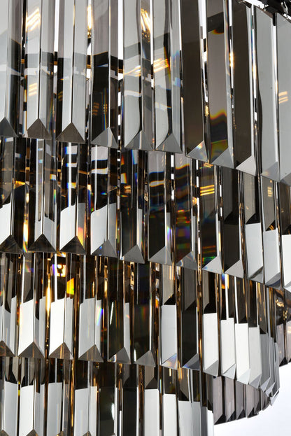 Sydney 33 Lt Matte Black Chandelier Silver Shade (Grey)