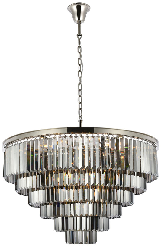 Sydney 33 Lt Polished Nickel Chandelier Silver Shade