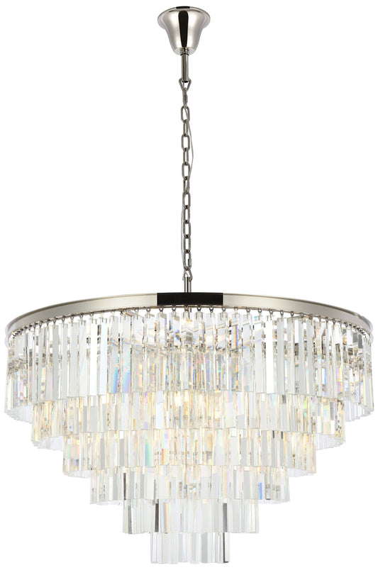 Sydney 33 Lt Polished Nickel Chandelier