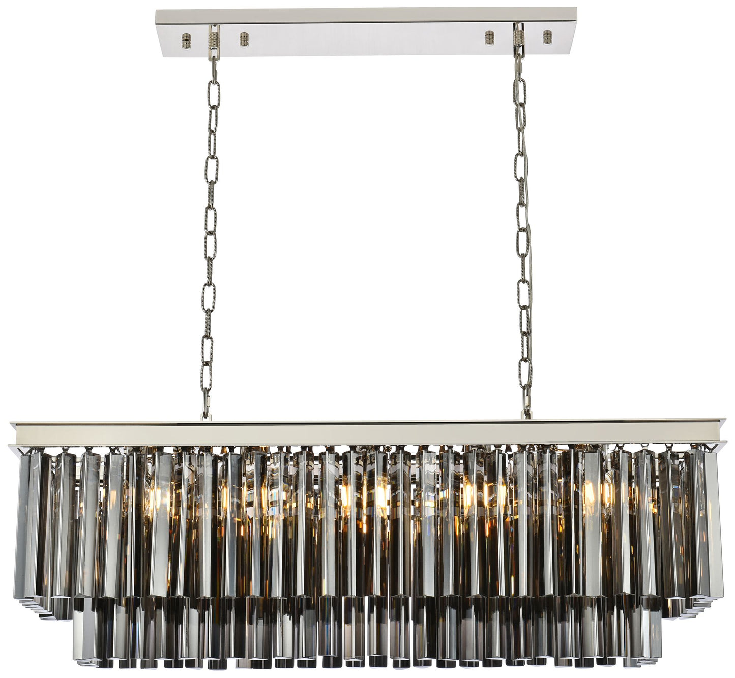 Sydney 40" Wide Polished Nickel 12-Light Linear Chandelier