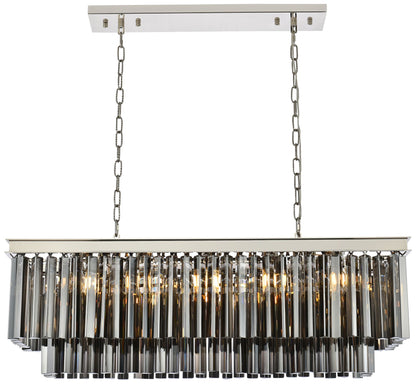 Sydney 40" Wide Polished Nickel 12-Light Linear Chandelier