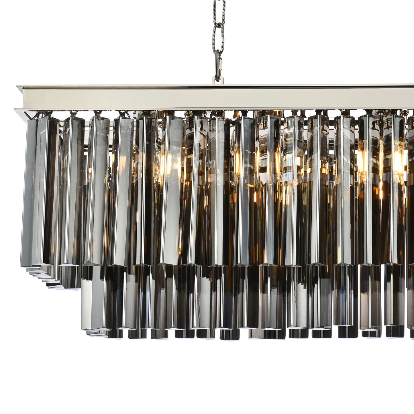 Sydney 40" Wide Polished Nickel 12-Light Linear Chandelier