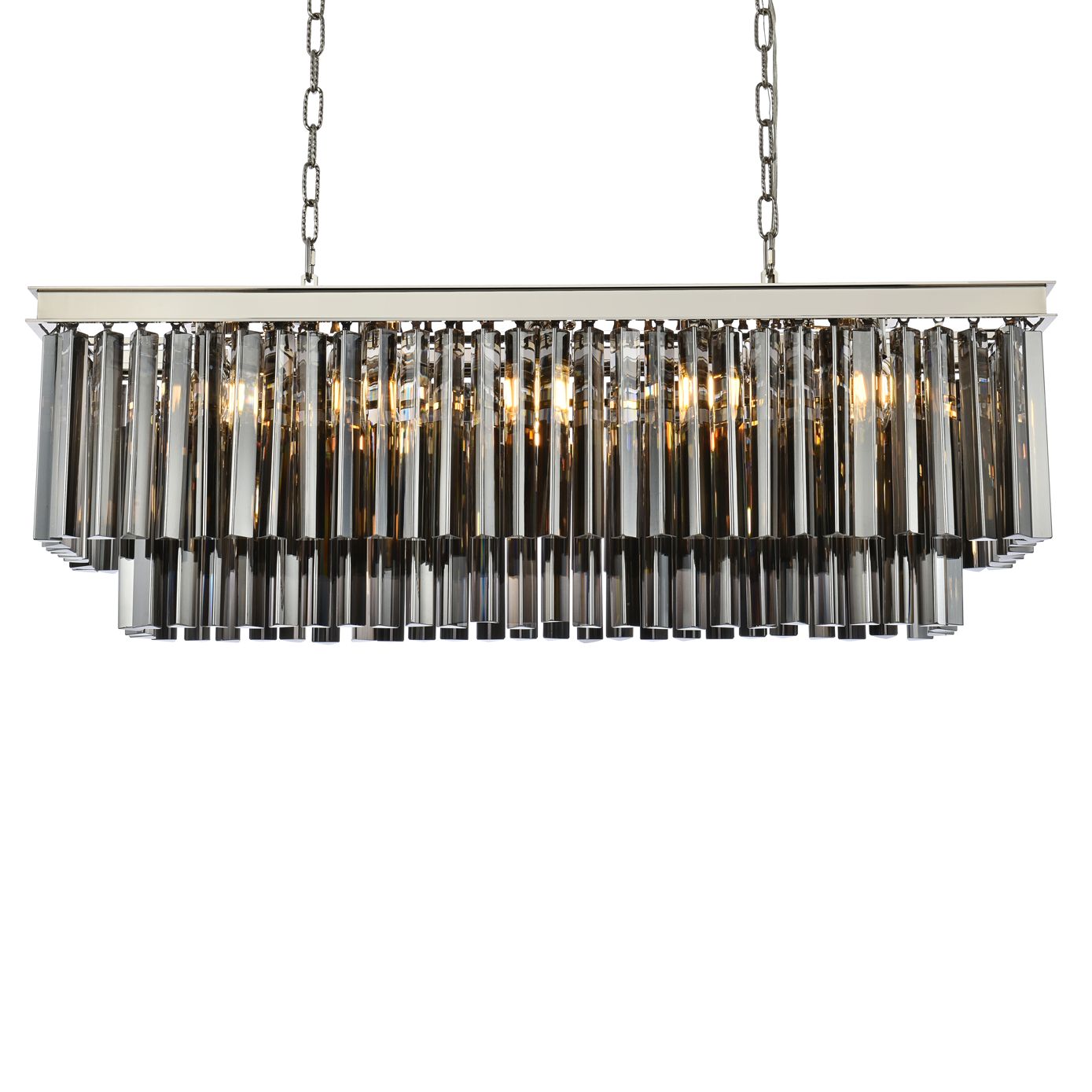 Sydney 40" Wide Polished Nickel 12-Light Linear Chandelier