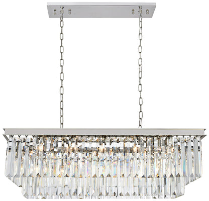 Sydney 40"W Nickel and Crystal Kitchen Island Light Pendant